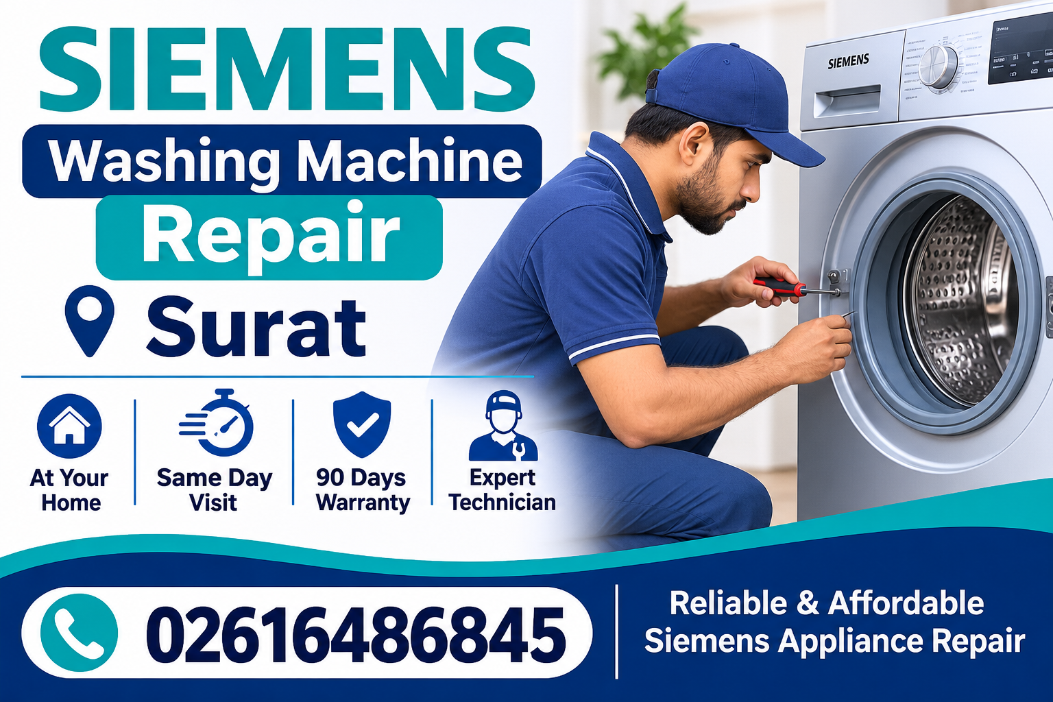 We Offer Professional And Dependable Siemens Appliance Repair Services Across Surat. Our Skilled Technicians Have Experience In Diagnosing, Repairing, And Maintaining Various Siemens Home Appliances,